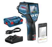 Bosch Professional Sistema 12V Termómetro de infrarrojos GIS 1000 C (1 batería 12V + cargador, con función de aplicación, intervalo de temperaturas: de -40 °C a 1000 °C, en L-BOXX)