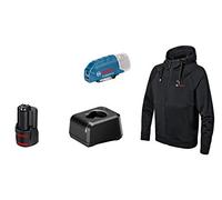 Bosch Professional sudadera calefactable GHH 12+18V XA (incl. adaptador de carga con USB GAA 12V-21 + batería GBA 12V 2.0Ah + cargador GAL 12V-20) - Talla 2XL