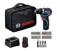 BOSCH Professional Taladro atornillador inalámbrico GSR 12V-32 de 12 V (Advanced KickBack Control, motor sin escobillas, incluye batería de 2,0 Ah, GAL12V-20, accesorios, inserción, bolsa de