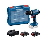 Bosch Professional Taladro de impacto inalámbrico GSB 18V-25 con 2 baterías GBA 2.0Ah, cargador GAL 18V-20 y 63 accesorios
