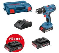 Bosch Professional Taladro GSR 18V-21 + 3 Baterías GBA 18V 2.0Ah + Cargador Gal 18V-20 L-Case-0615990L8888888