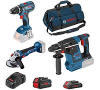 Bosch Professional Taladro GSR 18V-55 + Amoladora GWS 18V-10 + Taladro GBH 18V-26 + Batería ProCORE18V 8.0Ah GAL 1880 CV