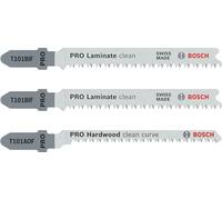 BOSCH Juego de hojas de sierra para sierras oscilantes, 3 piezas T 101 BIF (2x); T 101 AOF 2608636429
