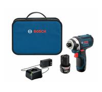Bosch PS41-2A 12V Max 1/4-Inch Hex Impact Driver Kit with 2 Batteries, Charger and Case, Blue