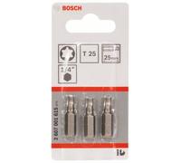 BOSCH Punta de destornillador extra dura Extra-Hart T25, 25 mm (3 uds) 2607001615