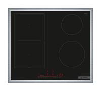 Bosch PVS64RHB1E Serie 6 - Placa de inducción inteligente (autosuficiente), 60 cm de ancho, combinación de dos zonas de cocción, marco circular, control de campana basado en placas, cocción más rápida