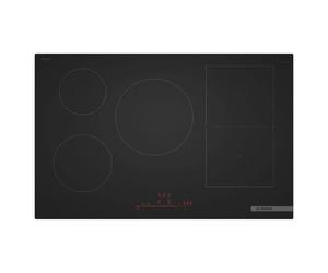 Bosch PVW81CHB1E Serie 6 Placa de inducción de 80 cm, superficie mate para 5 veces menos arañazos, activación automática de extracción, zona Combi para utensilios de cocina grandes, Power Boost
