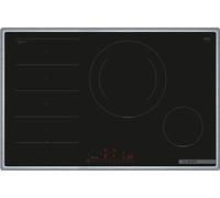 Bosch PXE845HC1E Serie 6 Autarkes Induktionskochfeld, 80 cm breit, mit Rahmen aufliegend, DirectSelect, Flex Induction, PerfectFry Plus Bratsensor, Schwarz
