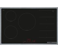 Bosch PXV845HC1E Serie 6 - Placa de inducción inteligente (autosuficiente), 80 cm de ancho, espacio libre para elegir, zona de cocción de inducción de 28 cm, marco circular, control de campana basado