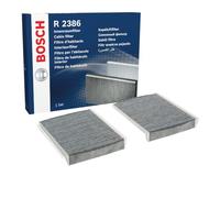 Bosch R2386 Filtros de Habitáculo de Carbón Activo, Filtros de Repuesto | Filtro de Repuesto Contra Olores Desagradables, Polen y Polvo, Para un Aire más Limpio en el Vehículo