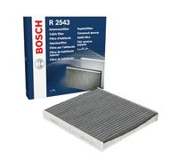 Bosch R2543 Filtro de Habitáculo de Carbón Activo - Filtro de Repuesto Contra Olores Desagradables, Polen y Polvo, Para un Aire más Limpio en el Vehículo