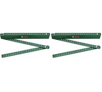 Bosch Regla plegable de 2 m (robusta regla plegable para una medición exacta en el bricolaje; nailon reforzado con fibra de vidrio, escala métrica, 10 segmentos) (Paquete de 2)