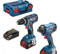Bosch Professional L 06019G5107 Kit Taladro Atornillador GSR 18V-28 + Atornillador de Impacto GDR 18V-160 con 2 Baterías 4.0 Ah