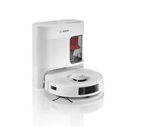 Bosch - Robot Aspirador Spotless +, BCRD1W, aspira y friega, Potencia 11.000 Pa², Almohadilla húmeda Fija, estación Seca, Sistema Inteligente de visión por Infrarrojos, Bosch Home Connect App, Blanco
