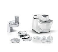 Bosch - Robot de cocina, 700 W, 4 niveles de velocidad, arranque suave, mezclado planetario 3D, color blanco, MUMS2AW01