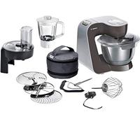 Bosch Robot de cocina Serie 4 MUM58A20, cuenco de acero inoxidable de 3,9 L, batidora de cristal de 0,8 L, gancho profesional para amasar, escoba de silicona, escoba de acero inoxidable, 3 discos,