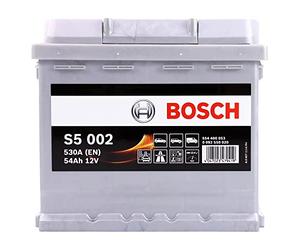 Bosch S5002 Batería de coche 54A/h 530A tecnología de plomo-ácido para vehículos sin sistema Start y Stop