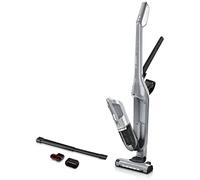 Bosch Hausgeräte Flexxo 2 en 1 Serie 4 BBH3K2801 - Aspiradora inalámbrica de mano sin bolsa, alta potencia de succión, larga duración, boquilla con iluminación LED, todo tipo de suelos, color plateado