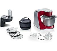 Bosch Serie 4 Electrodomésticos de Cocina, MUM 5, Rojo/Plata | Potente motor de 1000 W | Báscula integrada | PlanetaryMixing 3D | Cuenco de acero inoxidable de 3,9 l | 7 velocidades