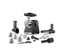 Bosch Serie 6 MFWS660B - Picadora de carne (3,5 kg/min, escofina, 2 discos perforados (3 y 8 mm), prensa de frutas, 2 niveles, garantía del motor de 10 J, engranajes planetarios, color negro