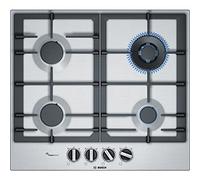 Bosch Serie 6 PCH6A5C90D hobs Negro, Acero inoxidable Integrado Encimera de gas - Placa (Negro, Acero inoxidable, Integrado, Encimera de gas, Acero inoxidable, 1 W, 1,75 W)