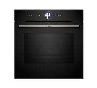 Bosch Serie 8, HMG776NB1, horno empotrable inteligente con función de microondas, 60 x 60 cm, negro, fabricado en Alemania, pirólisis, freidora de aire, anillo de control digital, pantalla táctil