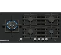 Bosch PRS9A6H40 Serie 8, Placa de gas, 90 cm, Vidrio templado, Negro