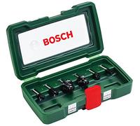 Bosch Juego de fresas de carburo 2607019464 – 6 piezas, vástago Ø 6 mm para madera