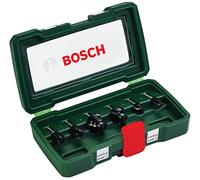 Bosch Set de 6 fresas de metal duro (para madera, vástago de 1/4", accesorios para fresadora)
