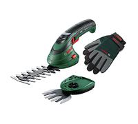 Bosch set de tijeras cortacésped a batería Isio (3,6 V, longitud de cuchilla 12 cm, distancia entre cuchillas 8 mm, guantes de jardinería XL incluidos) Amazon Edició