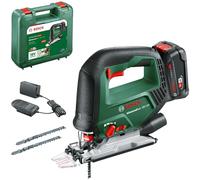 Bosch sierra de calar con batería AdvancedSaw 18V-140 (función de péndulo; motor Brushless; profundidad de corte en madera/acero/alu:140 mm/10 mm/20 mm; 3 hojas; 18V; con batería y cargador de 2,0 Ah)
