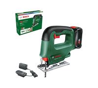 Bosch Sierra de calar EasySaw 18V-70 (batería de 2,0 Ah, sistema de 18 voltios, con 1 hoja de sierra de calar, cargador AL 18V-20, en caja)