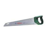 Bosch Sierra de mano 450mm (Hoja de sierra de acero SK5 para cortes finos en madera; 11 TPI; Dientes templados por inducción; Guía de marcado de 45°/90°; Escala métrica de 40 cm; Empuñadura Softgrip)