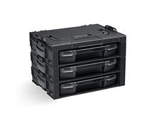 Bosch Sortimo i-BOXX Rack activo incluye i-BOXX 72 vacío negro | juego de 3 unidades | Maletín de herramientas apilable Bosch | Almacenamiento de herramientas estante para sistema