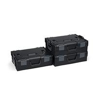 Bosch Sortimo L BOXX 136 Juego de 3 unidades, tamaño 2, color negro, maletín de herramientas de plástico, maletín de herramientas profesional vacío, sistema ideal de división y transporte