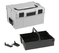 Bosch Sortimo L-BOXX 238 tamaño 3 gris | con inserción colgante negro | sistema de transporte | caja de almacenamiento de herramientas ideal