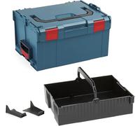 Bosch Sortimo L-BOXX 238 Tamaño 3 profesional azul sin logotipo | con inserción colgante negro | Maletín de herramientas profesional ampliable | almacenamiento de herramientas ideal