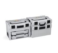 Bosch Sortimo L-BOXX Set Gris | personalizable con su logotipo | L-BOXX 102 + L-BOXX 238 + LS-BOXX 306 incluye cajón i-BOXX y LS con juego de clasificación C3 | Maletín de herramientas con inserto