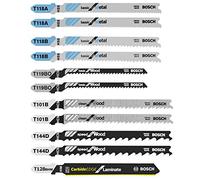 Bosch T11C - Juego de hojas de sierra de calar laminado/madera/metal (11 piezas)