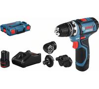 Bosch Taladro-Atornillador GSR 12V-15 FC, 2 x 2.0 Ah, L-BOXX, 4 Accesorios