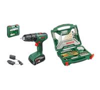 Bosch taladro percutor a batería EasyImpact 18V-38 (1 batería de 2,5 Ah; sistema de 18 V; en maletín de transporte) + Bosch 70 uds. Set de brocas y puntas de atornillar X-Line de titanio