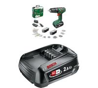 Bosch taladro percutor a batería EasyImpact 18V-40 (1 de 1,5 Ah; sistema 18 V) + Bosch Batería W-B PBA taladrar con percusión mampostería; 241 puntas