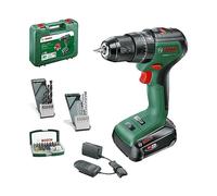 Bosch Home and Garden taladro percutor a batería UniversalImpact 18V-60 (Taladrar/atornillar en madera/metal, taladrar con percusión mampostería; 42 brocas; 1 2,0 Ah; sistema 18V) Amazon Edición