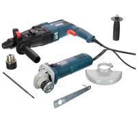 Bosch Taladro percutor profesional GBH 240 + amoladora angular GWS 750-125 S - con ajuste de alimentación