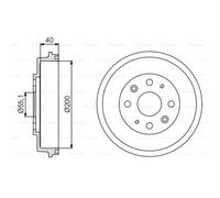 BOSCH Tambores De Freno Traseros Ø100mm Para Mazda 323 S IV BG