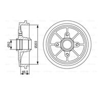BOSCH Tambores De Freno Traseros Ø108mm Sin Rodamiento Para Peugeot 306 7B N3 N5