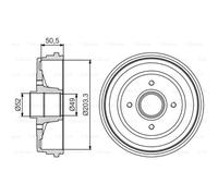 BOSCH Tambores De Freno Traseros 50Mm Para Renault Clio III Modus/Grand