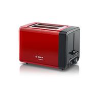 Bosch - Tostador corto, DesignLine, Función Descongelación y Calentamiento, Rojo, TAT4P424