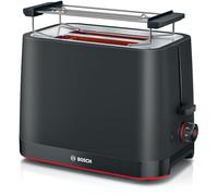 Bosch - Tostadora compacta con rejilla recalentadora plegable extraíble, con función de descongelación, apagado automático, función lift, centrado del pan, ideal para 2, TAT3M123