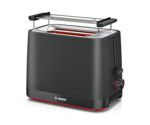 Bosch - Tostadora compacta con rejilla recalentadora plegable extraíble, con función de descongelación, apagado automático, función lift, centrado del pan, ideal para 2, TAT3M123